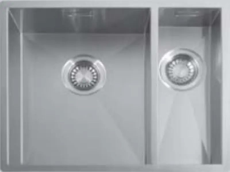 ABK Baronga puolitoista 1,5 ruostumaton teräs pesuallas 34x40+15x40cm alakiinnitys BAR3415f