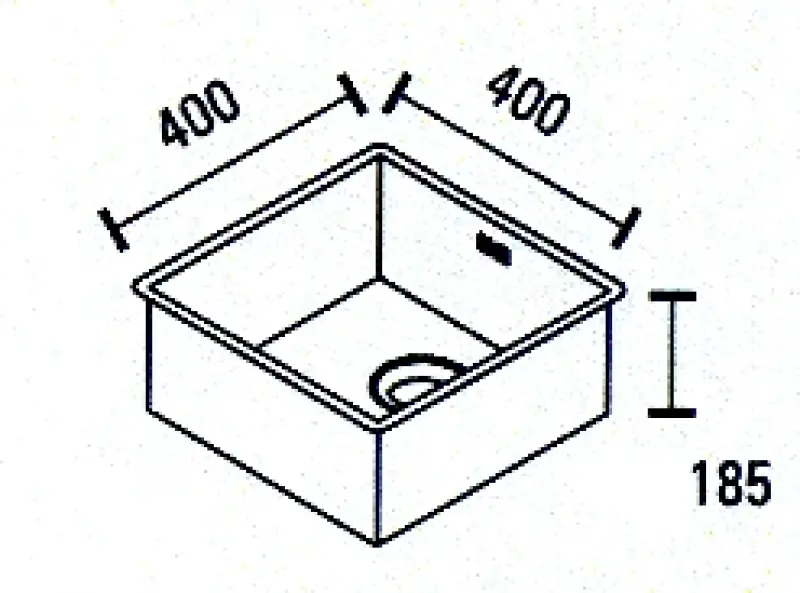 ABK Baronga neliönmuotoinen ruostumattomasta teräksestä valmistettu upotettava pesuallas 40x40 cm BAR40F