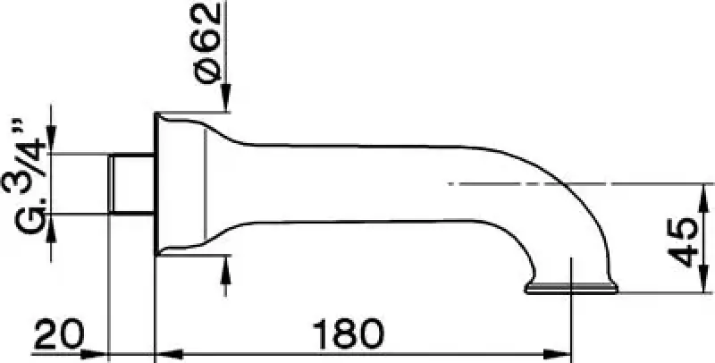 Cisal Arcana Keraaminen Juoksuputki Kromi 180mm R00024121